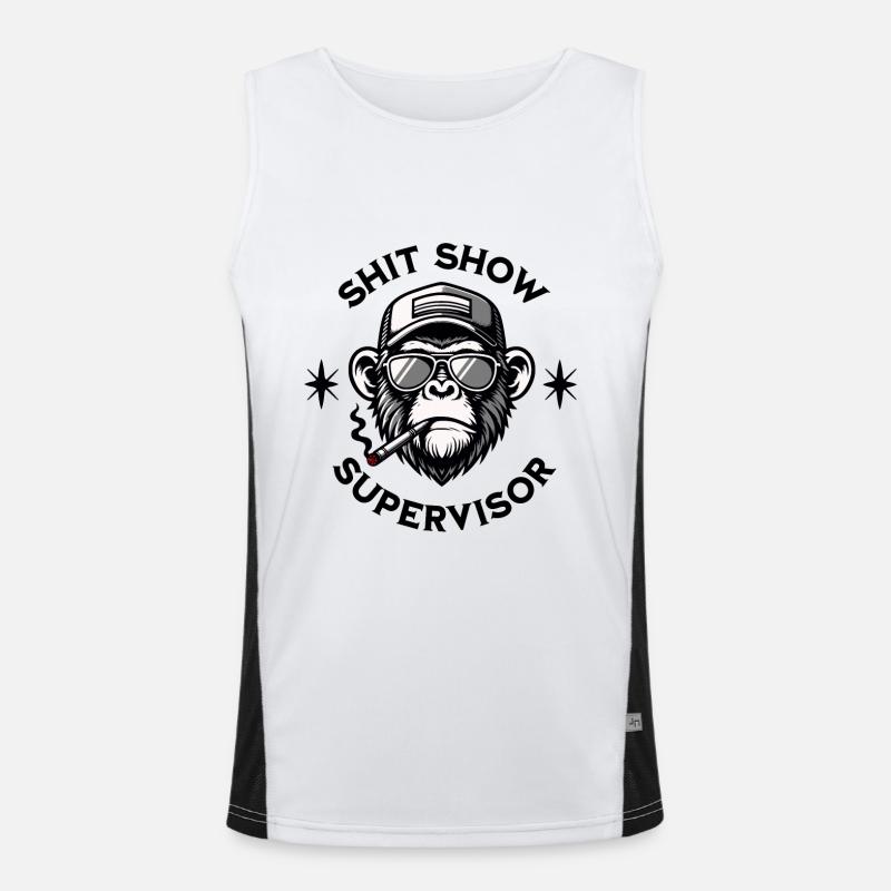 shit show supervisor - Affe Funktionelles Kontrast-Tank Top für Männer 