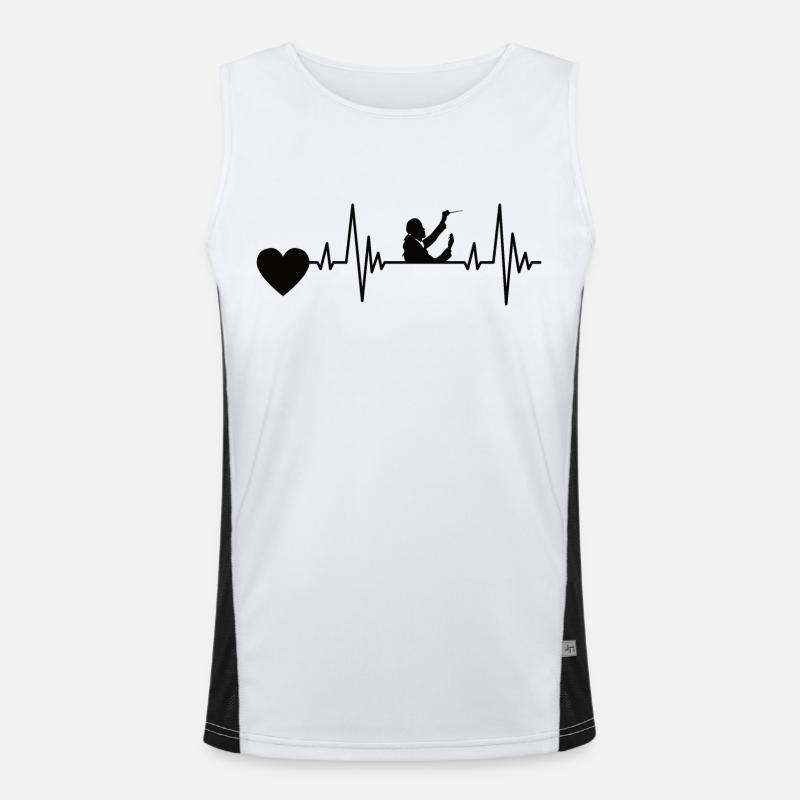 Dirigenten EKG Musik Herzschlag Musiker Dirigent Funktionelles Kontrast-Tank Top für Männer 