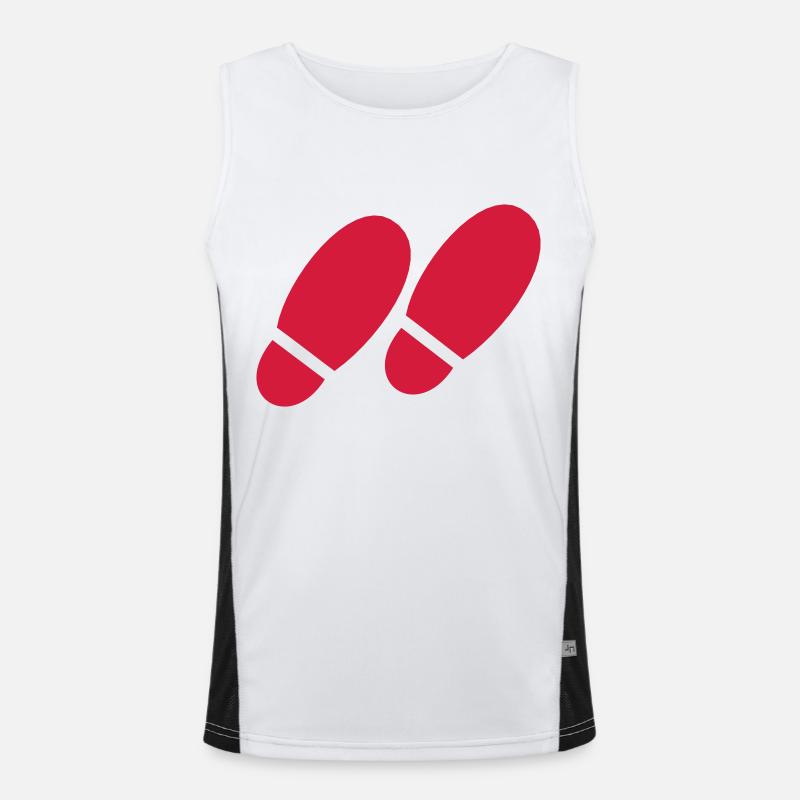step for step - Men's Functional Contrast Tank Top  - white/black