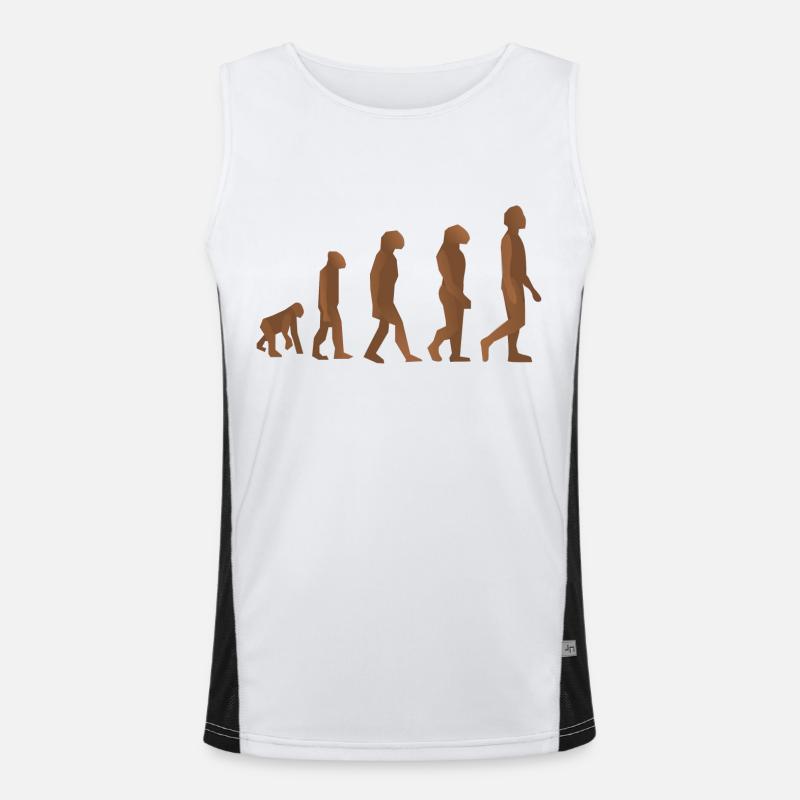 neanderthal cave man caveman steinzeit2 - Men's Functional Contrast Tank Top  - white/black