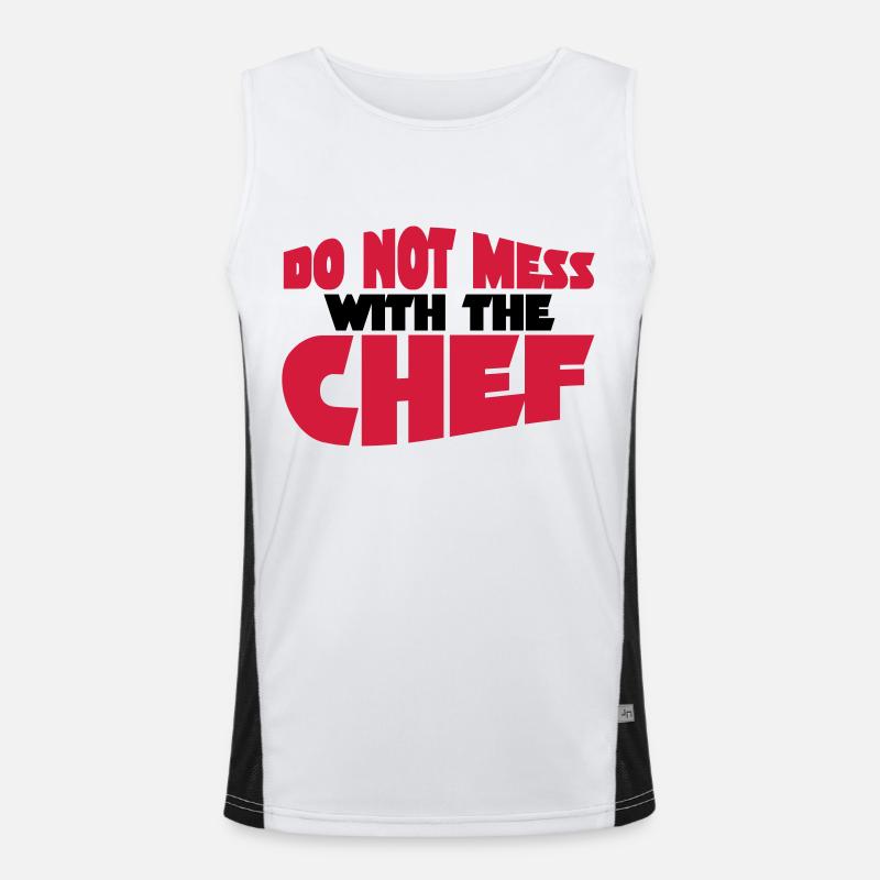 boss - Men's Functional Contrast Tank Top - white/black