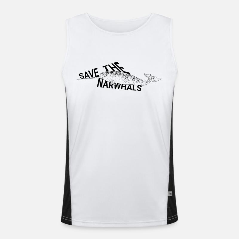 Narwal (Zahnwal) Funktionelles Kontrast-Tank Top für Männer 