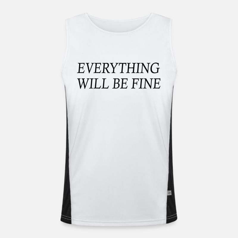 everything will be fine - Men's Functional Contrast Tank Top  - white/black