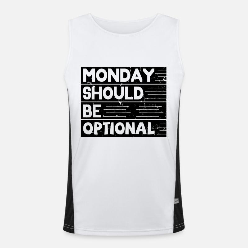 Monday should be optional schwarz Funktionelles Kontrast-Tank Top für Männer 