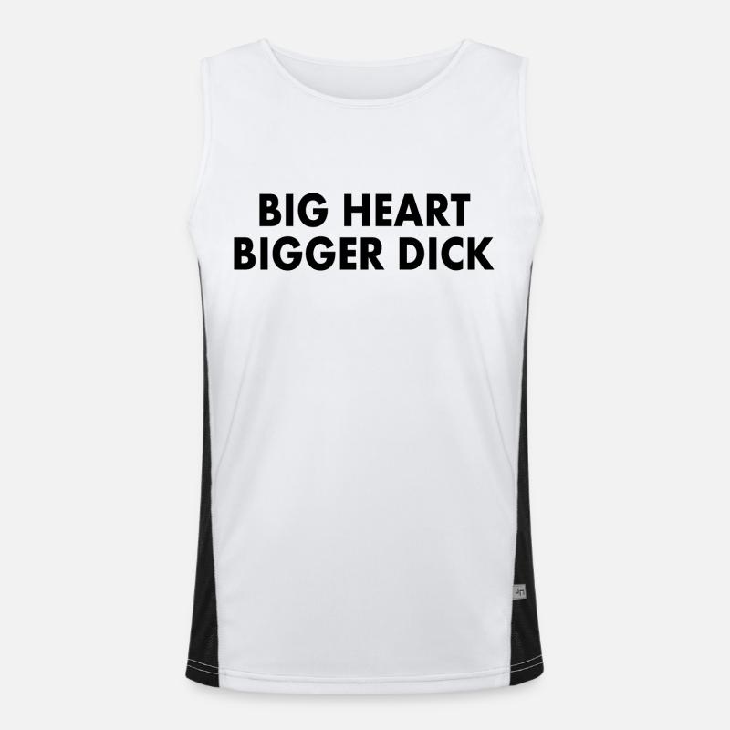 big heart bigger dick Men's Functional Contrast Tank Top 