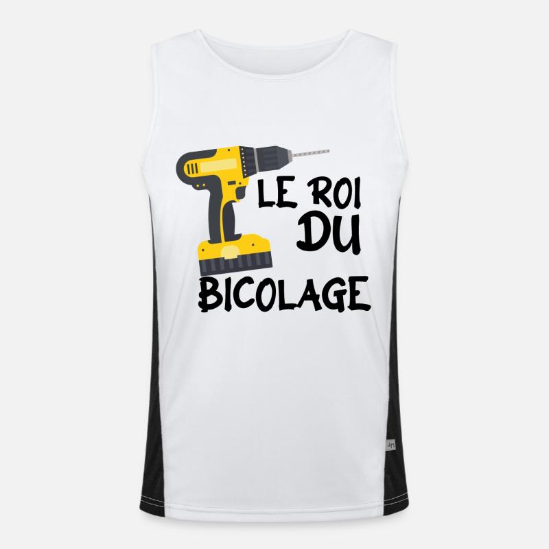 Le Roi Du Bricolage C'est Papy Bricoleur !! Débardeur respirant contrasté Homme 