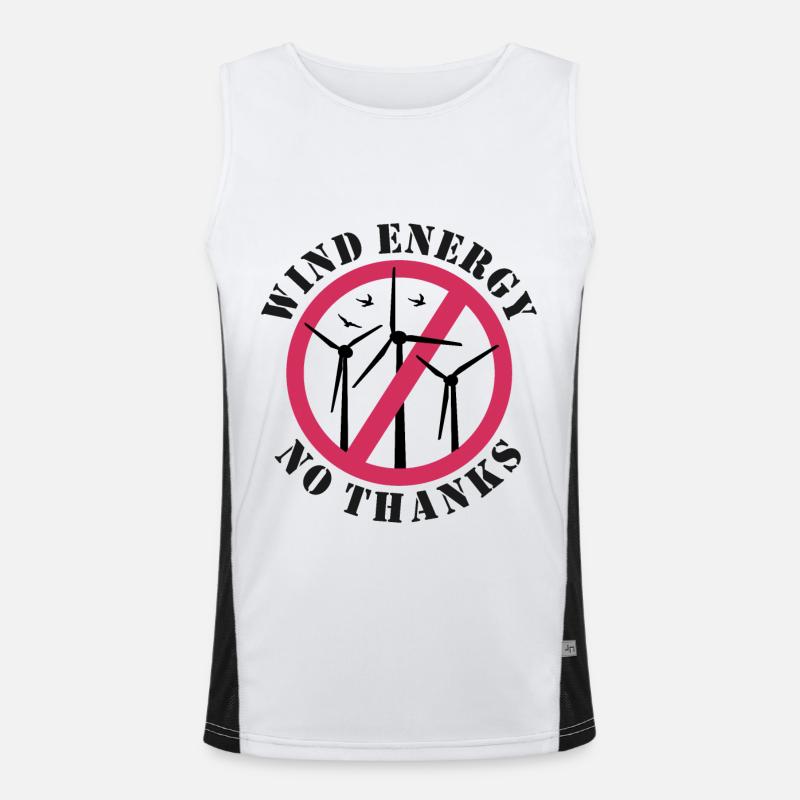 Wind Energy No Thanks Funktionelles Kontrast-Tank Top für Männer 