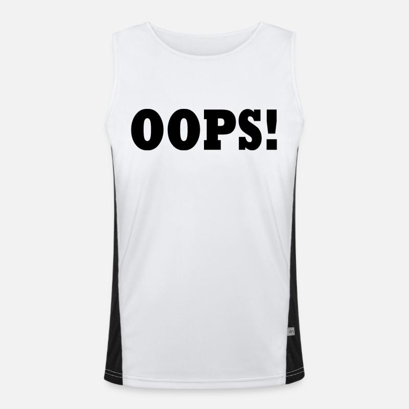 Oops - Men's Functional Contrast Tank Top  - white/black
