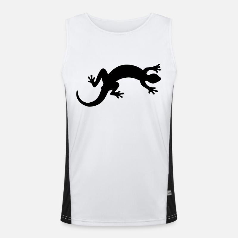 salamander - Men's Functional Contrast Tank Top  - white/black