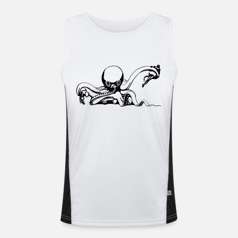squid giant octopus octopus octopus squid sepia fish Men's Functional Contrast Tank Top 