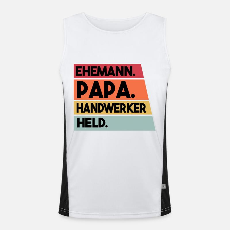 Ehemann Papa Handwerker Held Funktionelles Kontrast-Tank Top für Männer 