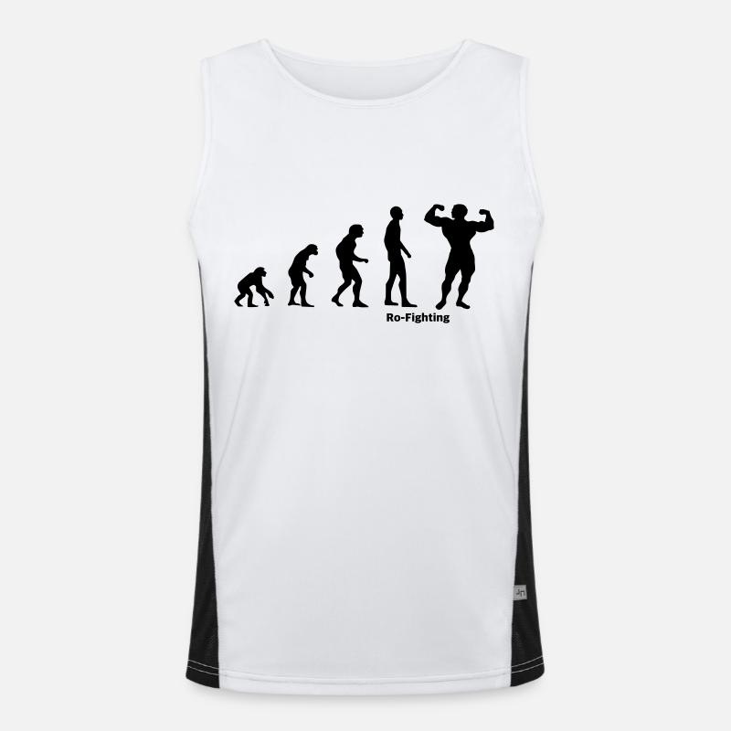Evolution bodybuilding bodybuilder gift - Men's Functional Contrast Tank Top  - white/black