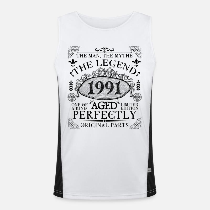 1991 | Die Legende seit 1991 Geburtstag Funktionelles Kontrast-Tank Top für Männer 