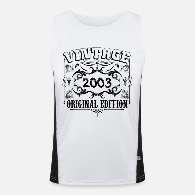 2003 | Vintage Aged Original 2003 Geburtstagsgeschenk Funktionelles Kontrast-Tank Top für Männer 