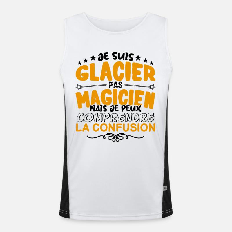 Glacier pas Magicien | le Meilleur Glacier cadeau Débardeur respirant contrasté Homme 
