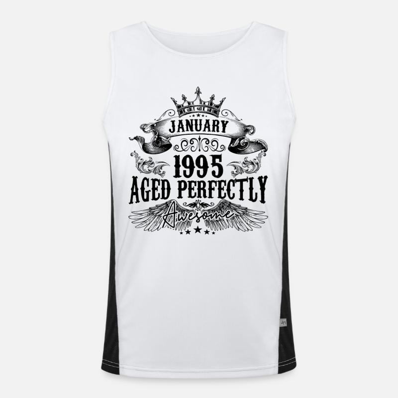 1995 | Januar Aged Perfectly 1995 Geburtstagsgeschenk Funktionelles Kontrast-Tank Top für Männer 
