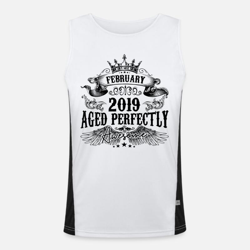 2019 | Februar Aged Perfectly 2019 Geburtstagsgeschenk Funktionelles Kontrast-Tank Top für Männer 