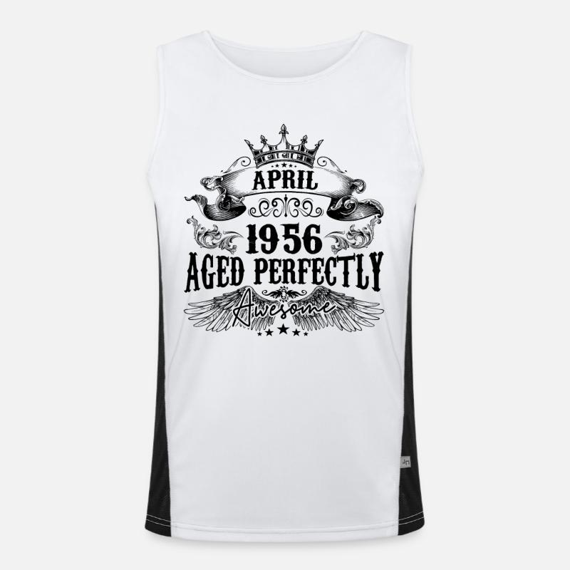 1956| April Aged Perfectly 1956 Geburtstagsgeschenk Funktionelles Kontrast-Tank Top für Männer 