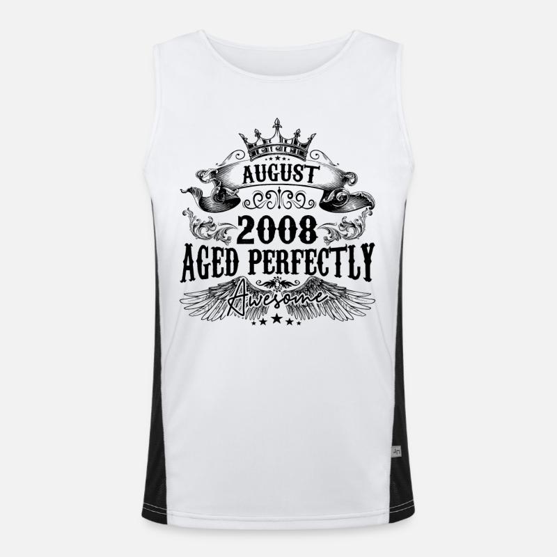 2008 | August Aged Perfectly 2008 Geburtstagsgeschenk Funktionelles Kontrast-Tank Top für Männer 