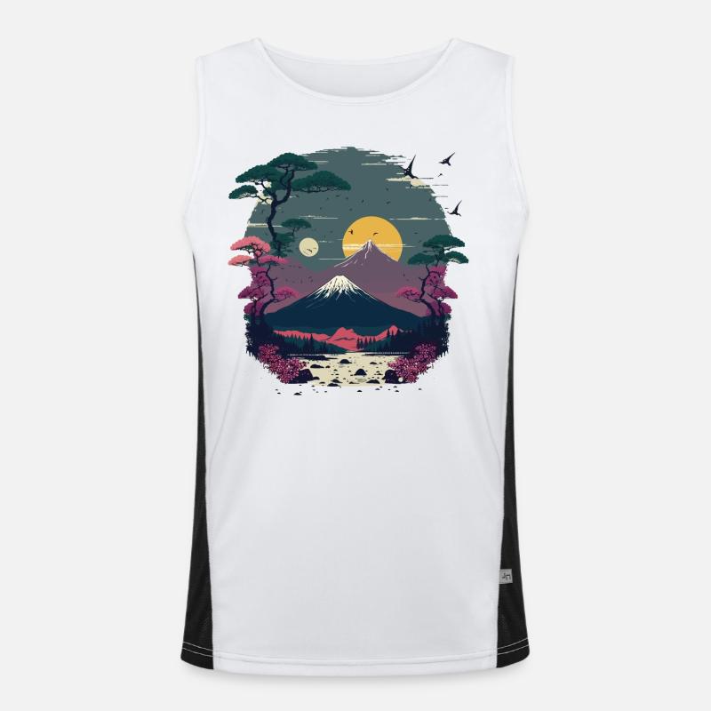 Japanese Sunset Men's Functional Contrast Tank Top 