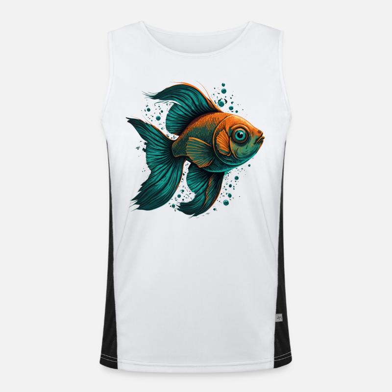 Fischauge Funktionelles Kontrast-Tank Top für Männer 
