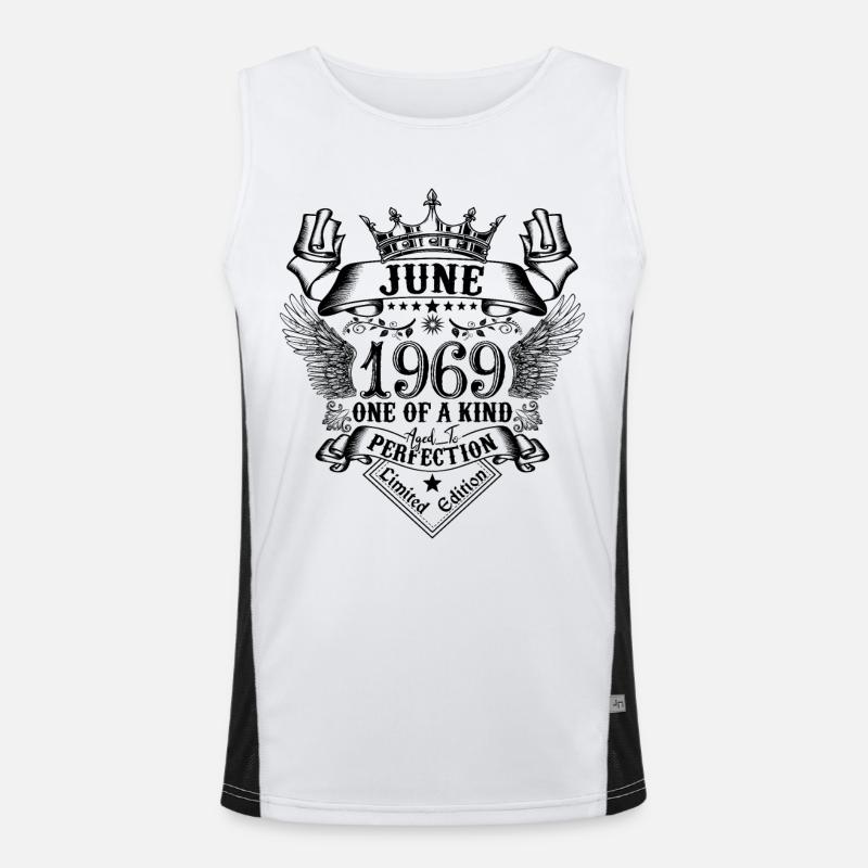 Geburtstag Juni 1969 geboren im Juni 1969 Funktionelles Kontrast-Tank Top für Männer 