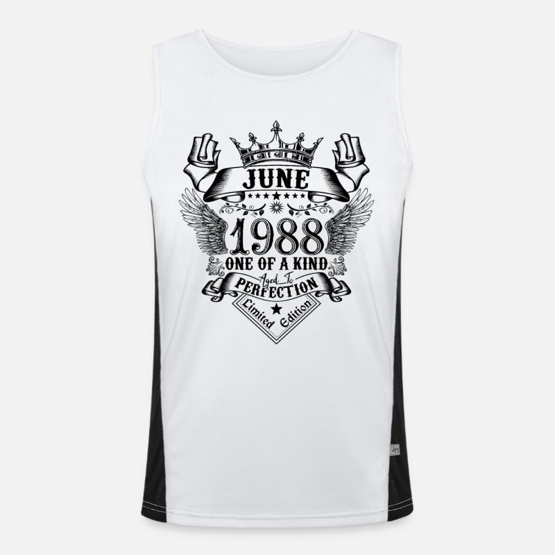 Geburtstag Juni 1988 geboren im Juni 1988 Funktionelles Kontrast-Tank Top für Männer 