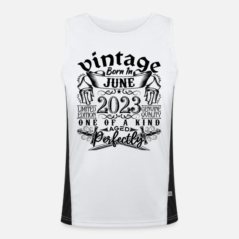 Geburtstag 2023 Juni 2023! geboren im Juni 2023 Funktionelles Kontrast-Tank Top für Männer 