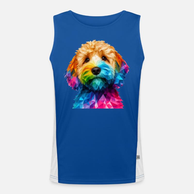Modern geometric dog's muzzle cockapoo Men's Functional Contrast Tank Top 