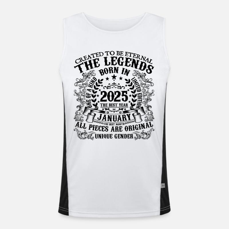 Geburtstag 2025 Januar 2025 geboren im Januar 2025 Funktionelles Kontrast-Tank Top für Männer 