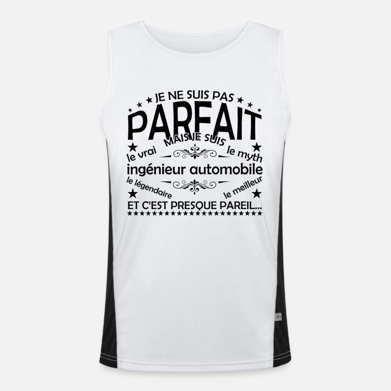 Automotive Engineer Gift Automotive Engineer - Men's Functional Contrast Tank Top  - white/black