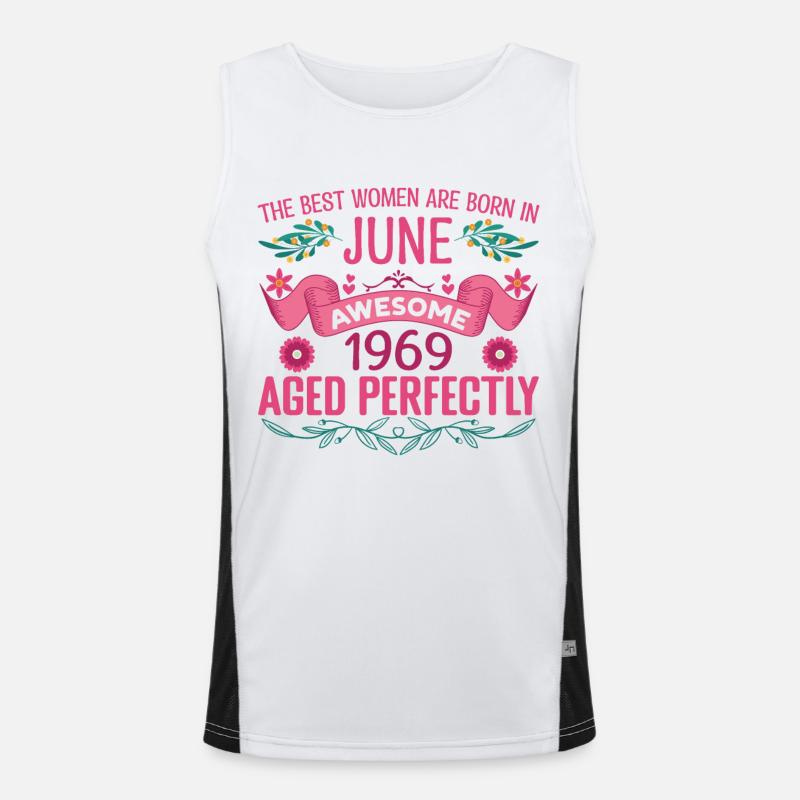 Juni 1969 Weiblicher Geburtstag Juni 1969 Funktionelles Kontrast-Tank Top für Männer 