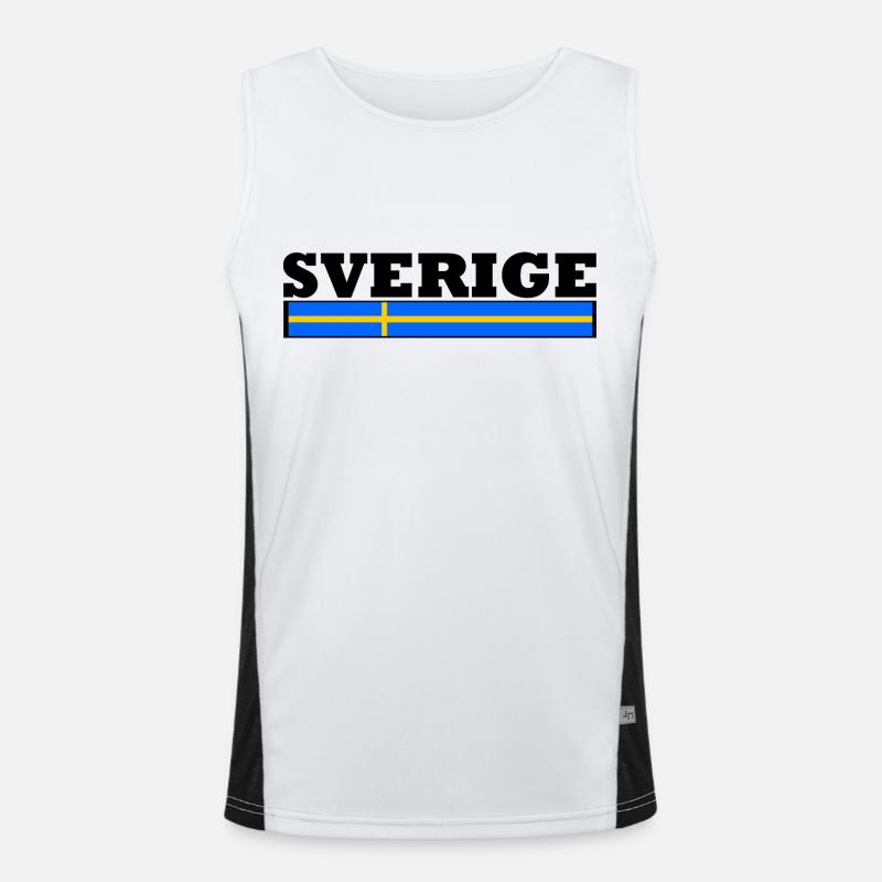 Schweden Flagge Funktionelles Kontrast-Tank Top für Männer 