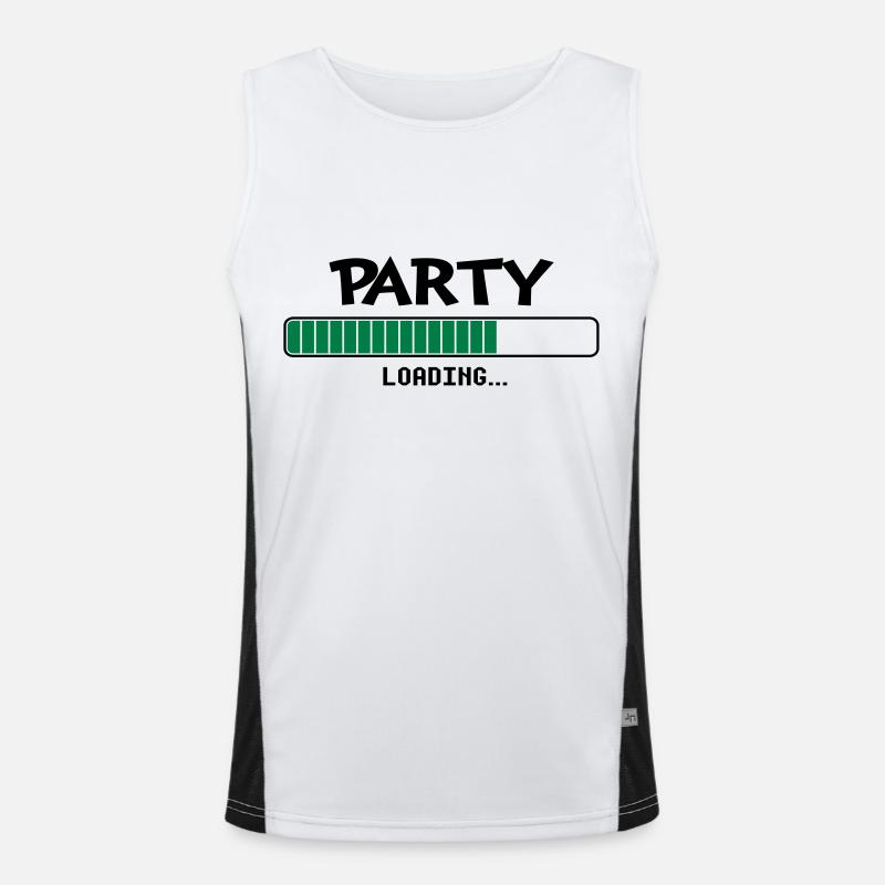Party loading loading bar - Men's Functional Contrast Tank Top  - white/black