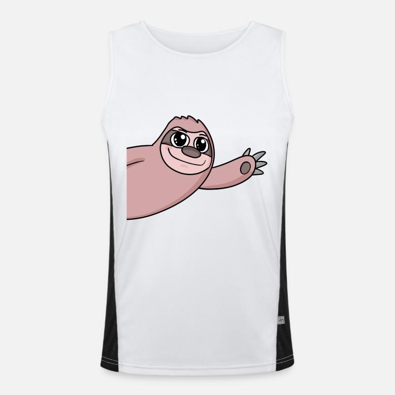 Sloth Greeting Greeting Men's Functional Contrast Tank Top 