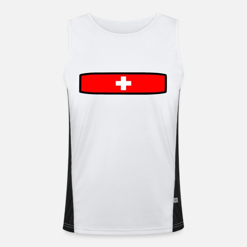 Drapeau suisse Débardeur respirant contrasté Homme 