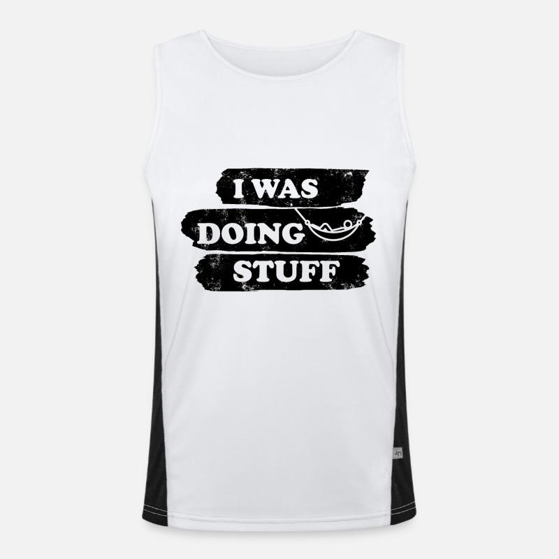 I was doing stuff - Hängematte vintage Funktionelles Kontrast-Tank Top für Männer 