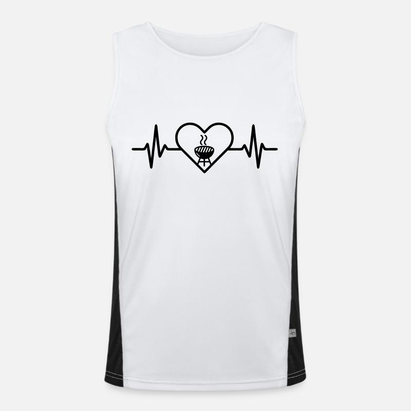 Heart Grill Barbecue Meat Men's Functional Contrast Tank Top 