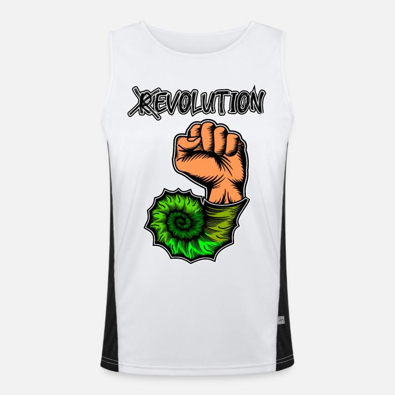 Viva la Evolution! Revolution Prähistorisch Fossil Funktionelles Kontrast-Tank Top für Männer 