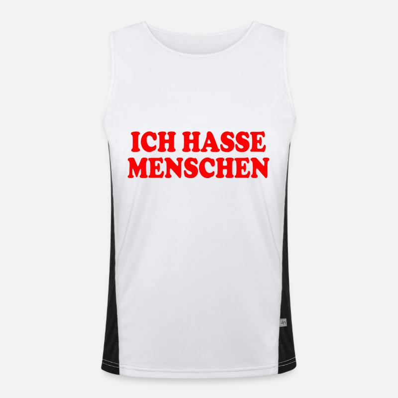 Ich hasse menschen Funktionelles Kontrast-Tank Top für Männer 