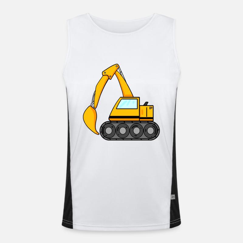 Löffelbagger Ausgräber Bagger Baumaschine Funktionelles Kontrast-Tank Top für Männer 