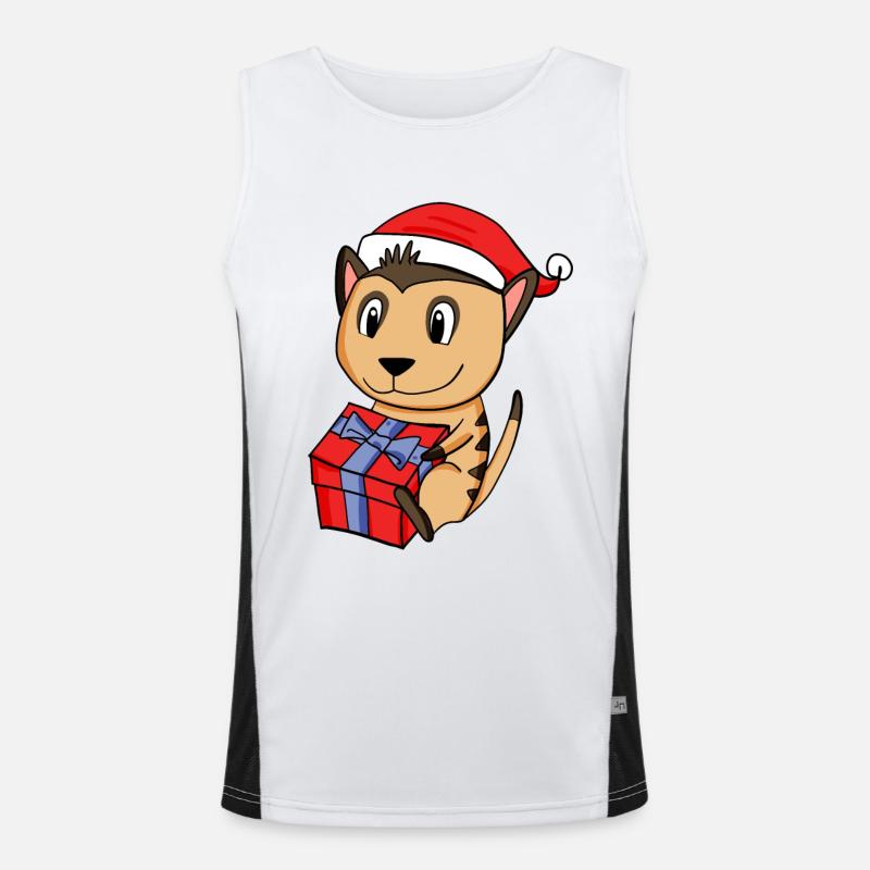 Suricate de Noël Bébé avec cadeau Débardeur respirant contrasté Homme 