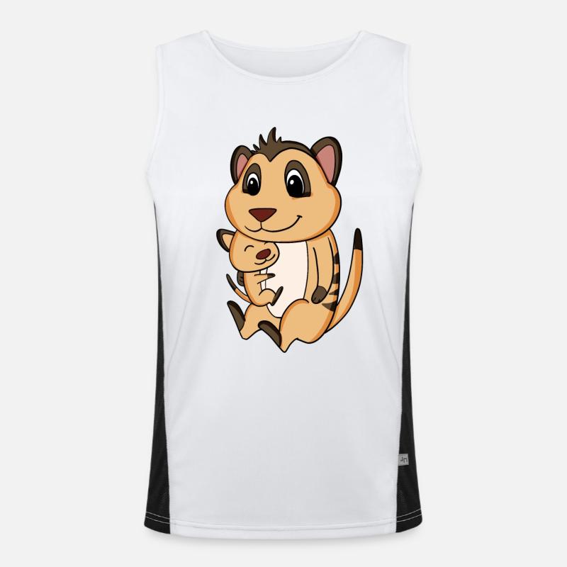 Grossesse familiale - suricate avec bébé Débardeur respirant contrasté Homme 