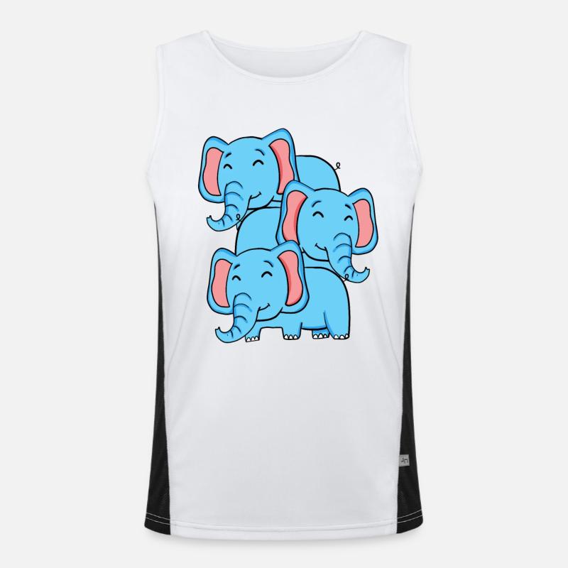 Éléphants mignons - Eléphant Débardeur respirant contrasté Homme 