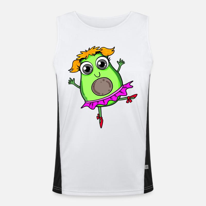 Avocado Dance Dancing - Men's Functional Contrast Tank Top  - white/black