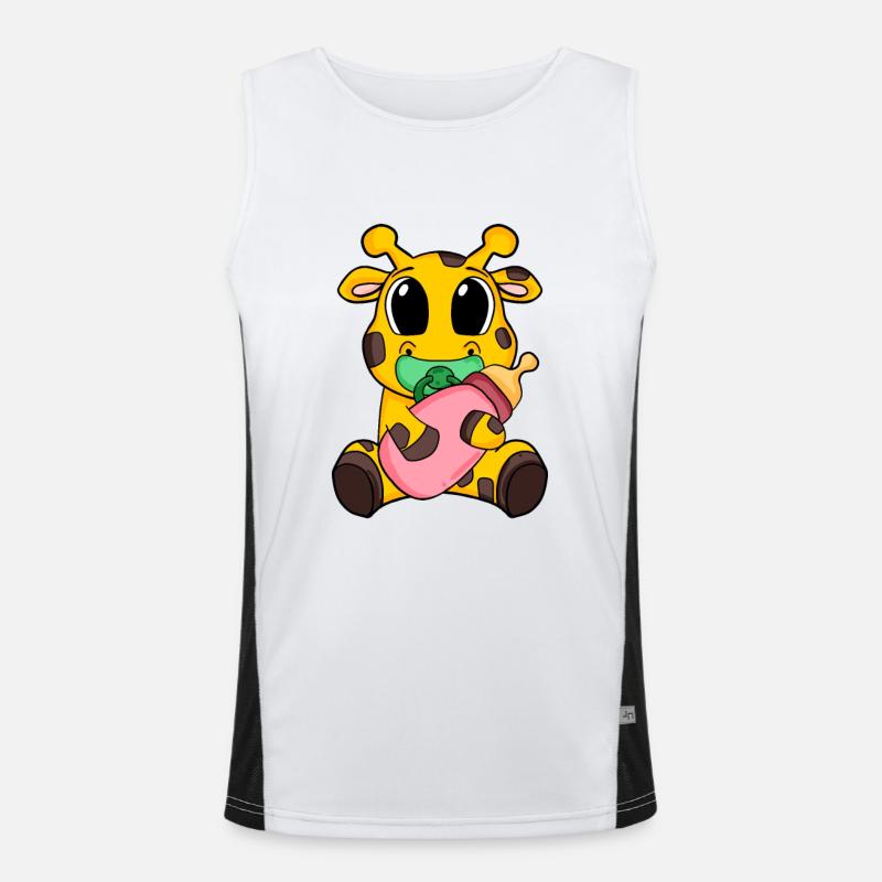 Motif bébé girafe Débardeur respirant contrasté Homme 