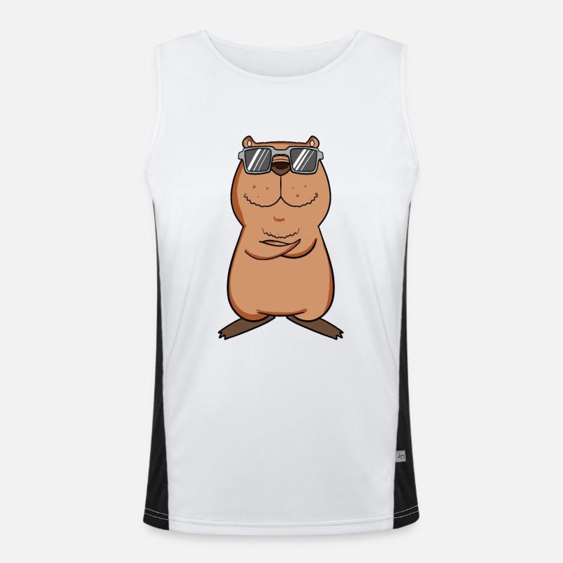 cool capybara - Men's Functional Contrast Tank Top  - white/black