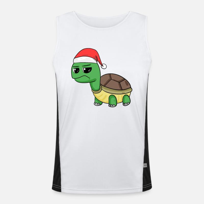 Turtle Christmas - Men's Functional Contrast Tank Top  - white/black