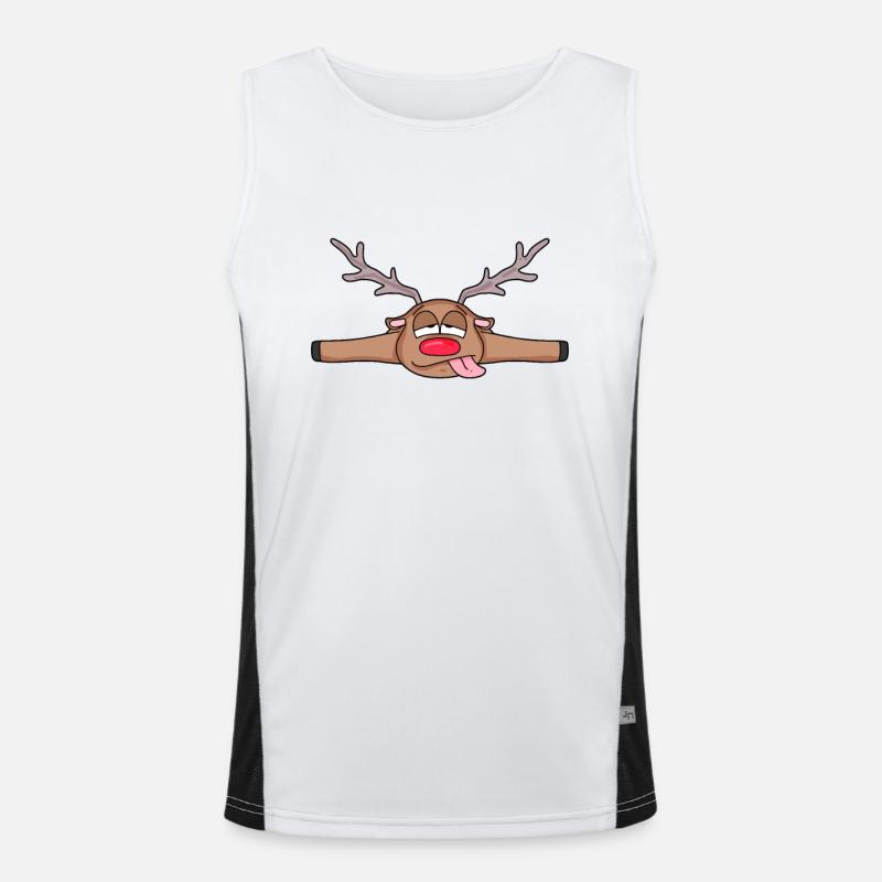 Roe deer lying down - Men's Functional Contrast Tank Top  - white/black