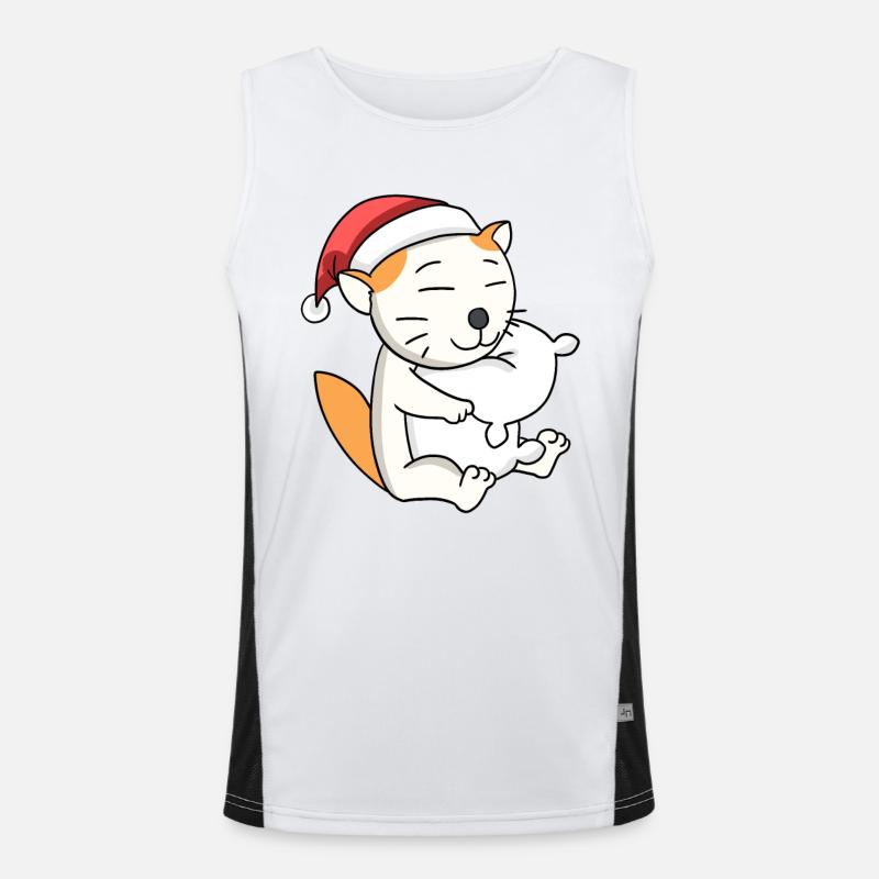 Chat Mignon Selkirk Rex Fatigué Noël Débardeur respirant contrasté Homme 